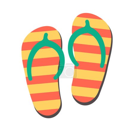 Téléchargez les illustrations : Flip flop chaussures de plage Détente au bord de la mer pendant les vacances - en licence libre de droit
