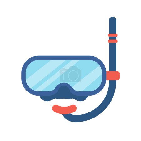 Illustration for Diving mask. breathing apparatus for watching coral reefs under the sea - Royalty Free Image