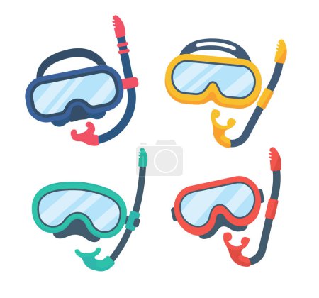 Ilustración de Diving mask. breathing apparatus for watching coral reefs under the sea - Imagen libre de derechos