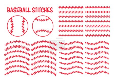 Illustration for Red baseball stitch Popular outdoor sporting events - Royalty Free Image