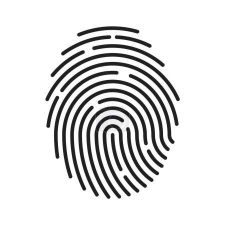 Téléchargez les illustrations : Icône empreinte digitale Concept de signature pour le chiffrement du mot de passe. protéger l'information - en licence libre de droit