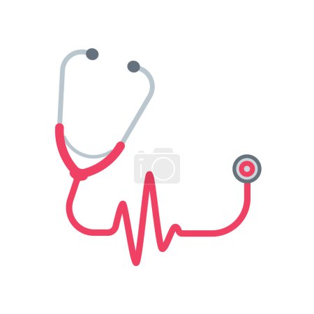 Illustration for Medical stethoscope of nurse and doctor to examine the patient's body - Royalty Free Image