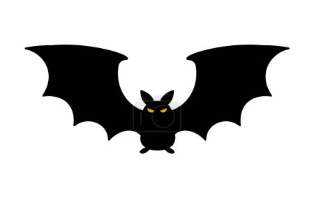 Illustration for Bat silhouette with scary evil eyes. Vampire Victims on Halloween Night - Royalty Free Image