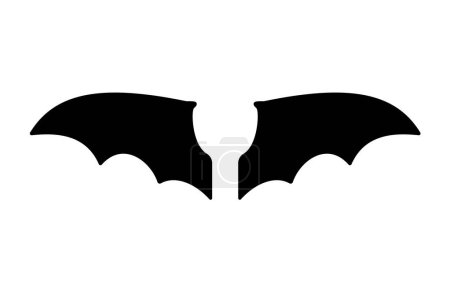 Illustration for Dark wing silhouette evil devil in the shadows Scary bat wings on Halloween night. - Royalty Free Image