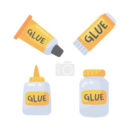 Illustration for Sticky glue for attaching paper Glue Stick Educational Craft Supplies for Kids - Royalty Free Image