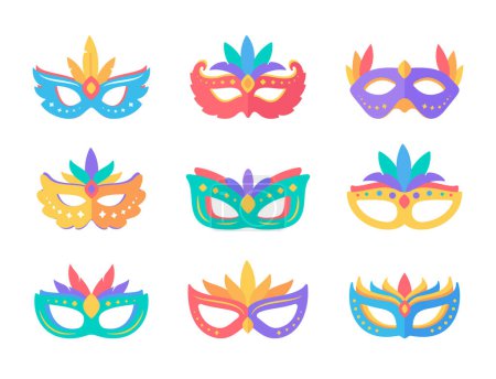 Téléchargez les illustrations : Masque de fête. Masque de plumes pour couvrir le visage Mystérieuse fête de fantaisie - en licence libre de droit