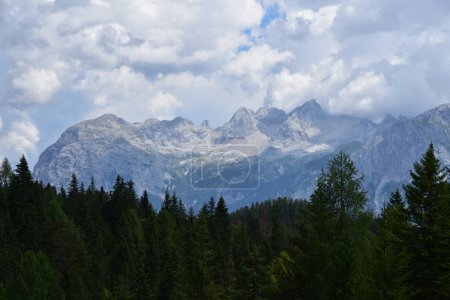 Photo for Cadore Dolomites from the Tre Croci pass with the Croda Alta di Somprade of 2654 meters, the Cima dei Camosci of 2675 meters and the Torre Augusto of 2716 meters - Royalty Free Image