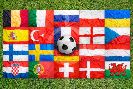 Juegos de fútbol europeos cancelados con banderas nacionales