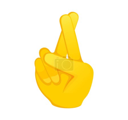 Illustration for Crossed fingers icon. Yellow gesture emoji vector illustration - Royalty Free Image