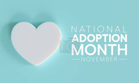 Der Monat der nationalen Adoption findet jedes Jahr im November statt. 3D-Rendering