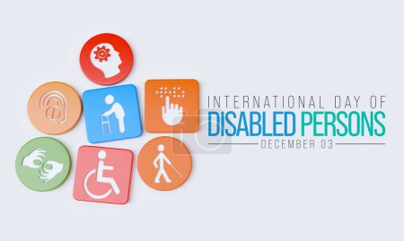 International Day of Persons with Disabilities (IDPD) is celebrated every year on 3 December. to raise awareness of the situation of disabled persons in all aspects of life. 3D Rendering