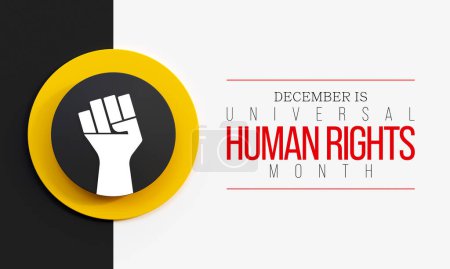 Der Monat der universellen Menschenrechte wird jedes Jahr im Dezember begangen, einer Zeit, in der sich Menschen auf der ganzen Welt zusammentun und für die Rechte und Würde aller Menschen eintreten. 3D-Rendering