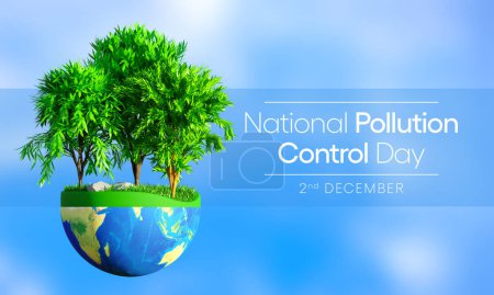 Foto de Día Nacional de Control de la Contaminación se celebra cada año el 2 de diciembre, Día se centra en la prevención de la contaminación y la sensibilización sobre las formas en que seguimos explotando la madre naturaleza. Renderizado 3D - Imagen libre de derechos
