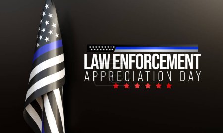 Photo for Law enforcement appreciation day (LEAD) is observed every year on January 9, to thank and show support to our local law enforcement officers who protect and serve. 3D Rendering - Royalty Free Image