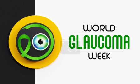 Téléchargez les photos : World Glaucoma Week is observed every year in March, it is a group of eye conditions that damage the optic nerve, the health of which is vital for good vision. 3D Rendering - en image libre de droit