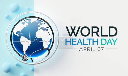 Téléchargez les photos : La Journée mondiale de la santé est célébrée chaque année le 7 avril afin de sensibiliser la population mondiale à la santé et au bien-être en général. Rendu 3D - en image libre de droit