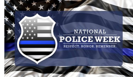 National Police week (NPW) is observed every year in May in United states that pays tribute to the local, state, and federal officers who have died or disabled, in the line of duty. 3D Rendering