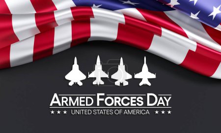 Téléchargez les photos : Journée des forces armées est observée aux États-Unis d'Amérique au cours du mois de mai, c'est l'occasion de montrer votre soutien aux hommes et aux femmes qui composent la communauté des forces armées. Rendu 3D - en image libre de droit