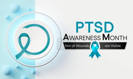 PTSD awareness month is observed every year in June. Posttraumatic stress disorder is a psychiatric disorder that may occur in people who have experienced or witnessed a traumatic event. 3D Rendering