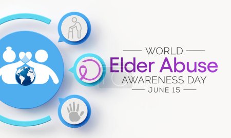 Photo for World Elder abuse awareness day is observed every year on June 15, 3D Rendering - Royalty Free Image