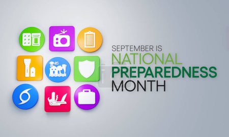 Photo for National Preparedness month (NPM) is observed each year in September to raise awareness about the importance of preparing for disasters and emergencies that could happen at any time. 3D Rendering - Royalty Free Image
