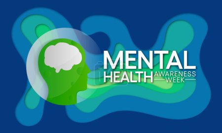 La Semana de la Salud Mental se observa cada año en octubre, una enfermedad mental es un problema de salud que afecta significativamente la forma en que una persona se siente, piensa, se comporta e interactúa con otras personas. Renderizado 3D