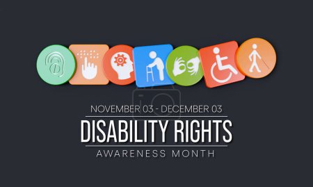 Disability Rights awareness month is observed every year from November 3 to December 3. 3D Rendering