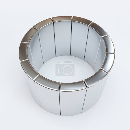 Photo for Neodymium magnets isolated on white background. 3D Rendering - Royalty Free Image