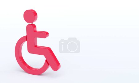Man with disability on wheelchair, 3D Rendering