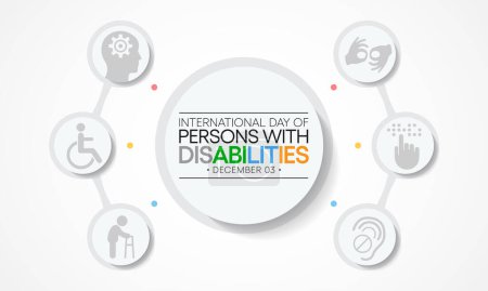 International Day of Persons with Disabilities (IDPD) is celebrated every year on 3 December. to raise awareness of the situation of disabled persons in all aspects of life. Vector illustration