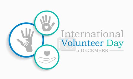 Der Internationale Freiwilligentag (IVD) wird jedes Jahr am 5. Dezember begangen, um die Freiwilligentätigkeit zu fördern und ihren Beitrag zur Erreichung der Ziele nachhaltiger Entwicklung zu würdigen. Vektorkunst