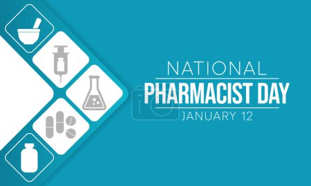National Pharmacist day is observed every year on 12 January, The day focuses on the importance of pharmacists, and it honors how much they impact our health and well-being. vector illustration