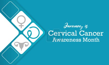 Cervical Cancer awareness month is observed every year in January, It occurs most often in women over age 30. Vector illustration
