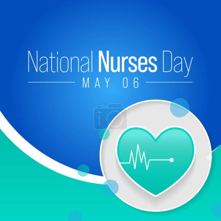 Illustration for National Nurses day is observed in United states on 6th May of each year, to mark the contributions that nurses make to society. Vector illustration - Royalty Free Image