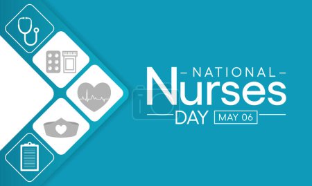 Illustration for National Nurses day is observed in United states on 6th May of each year, to mark the contributions that nurses make to society. Vector illustration - Royalty Free Image