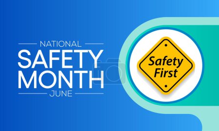 Illustration for National safety month is observed every year in June to remind us the importance of safety and awareness of our surroundings. Vector illustration - Royalty Free Image