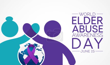 Illustration for World Elder abuse awareness day is observed every year on June 15, It represents the one day in the year when the world voices its opposition to the suffering inflicted to some of our older generation - Royalty Free Image
