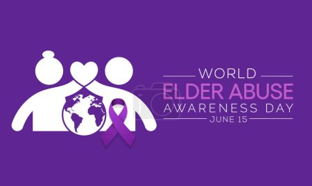 Illustration for World Elder abuse awareness day is observed every year on June 15, It represents the one day in the year when the world voices its opposition to the suffering inflicted to some of our older generation - Royalty Free Image
