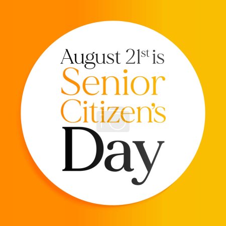 Illustration for World Senior Citizen's Day is observed every year on August 21. The day is known to increase awareness of the factors and issues that affect older adults, such as age deterioration. Vector art - Royalty Free Image