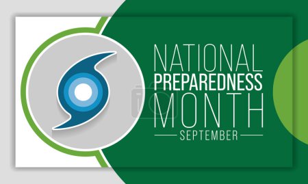 Illustration for National Preparedness month (NPM) is observed each year in September to raise awareness about the importance of preparing for disasters and emergencies that could happen at any time. Vector art - Royalty Free Image