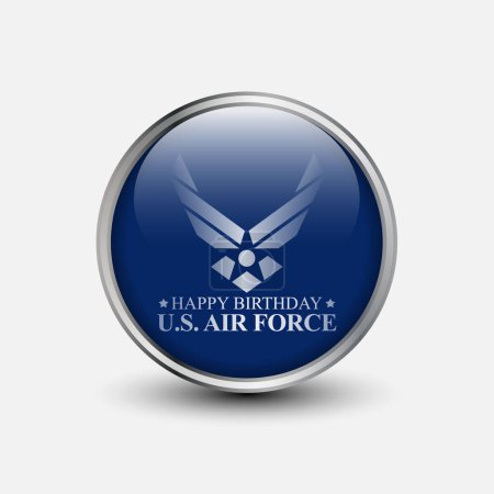 Ilustración de El cumpleaños de la Fuerza Aérea de los Estados Unidos se celebra cada año el 18 de septiembre en todos los Estados Unidos. Ilustración vectorial - Imagen libre de derechos