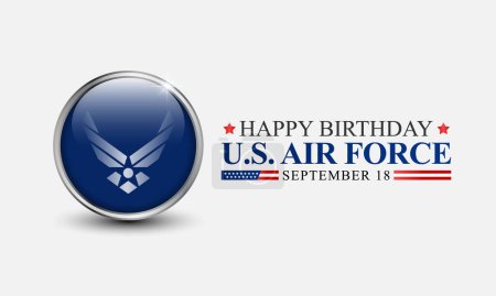 Ilustración de El cumpleaños de la Fuerza Aérea de los Estados Unidos se celebra cada año el 18 de septiembre en todos los Estados Unidos. Ilustración vectorial - Imagen libre de derechos