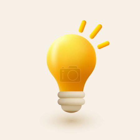 Ilustración de Bombilla de color amarillo loca de malla degradada con alta calidad aislada sobre fondo claro con sombra de gota. Ilustración vectorial - Imagen libre de derechos