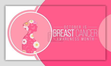 Illustration for Breast Cancer awareness month vector illustration, soft pink ribbon and typography, symbolizing hope and unity, encourages hope and support. - Royalty Free Image