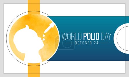 Ilustración de El Día Mundial de la Polio es una celebración anual celebrada el 24 de octubre para crear conciencia sobre los esfuerzos globales para erradicar la polio, ilustración vectorial - Imagen libre de derechos