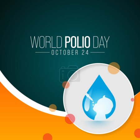Der Welt-Polio-Tag wird jedes Jahr am 24. Oktober begangen, um das Bewusstsein für die weltweiten Bemühungen zur Ausrottung von Polio zu schärfen, Vector Illustration