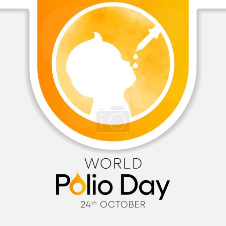 Ilustración de El Día Mundial de la Polio es una celebración anual celebrada el 24 de octubre para crear conciencia sobre los esfuerzos globales para erradicar la polio, ilustración vectorial - Imagen libre de derechos