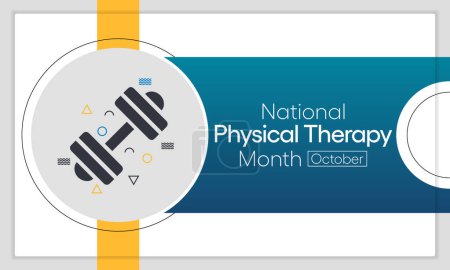Téléchargez les illustrations : Physical therapy month is observed every year in October, also known as physiotherapy, one of the healthcare professions provided by physical therapists who promote, maintain, or restore health. - en licence libre de droit