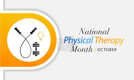 Téléchargez les illustrations : Physical therapy month is observed every year in October, also known as physiotherapy, one of the healthcare professions provided by physical therapists who promote, maintain, or restore health. - en licence libre de droit