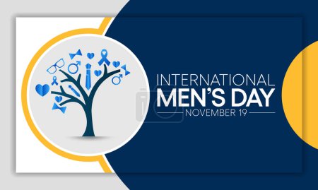 Téléchargez les illustrations : La Journée de l'homme (JIM) est célébrée chaque année le 19 novembre afin de reconnaître et de célébrer les réalisations culturelles, politiques et socio-économiques des hommes. Illustration vectorielle - en licence libre de droit